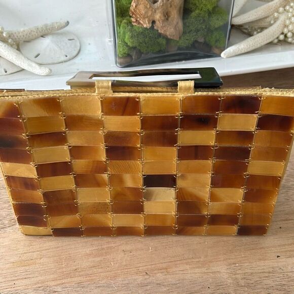 Vintage Shiraleah Vietnam 50s bake a light tortoiseshell loose site handbag as i - Picture 3 of 9